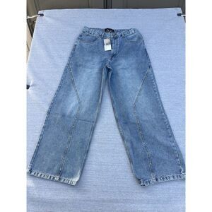 Cold Culture Men's Rivet V2‎ Blue Denim Baggy Street Wear Jeans Size L